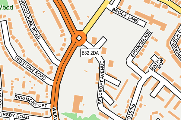 B32 2DA map - OS OpenMap – Local (Ordnance Survey)