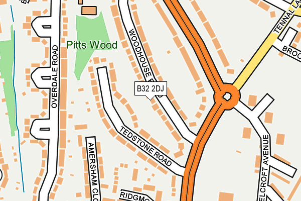 B32 2DJ map - OS OpenMap – Local (Ordnance Survey)