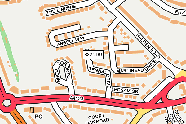 B32 2DU map - OS OpenMap – Local (Ordnance Survey)