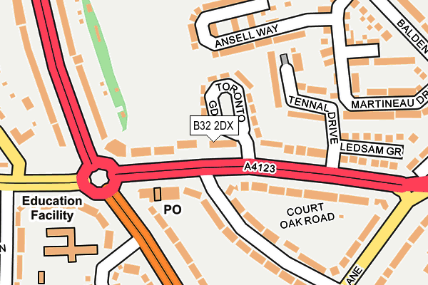 B32 2DX map - OS OpenMap – Local (Ordnance Survey)