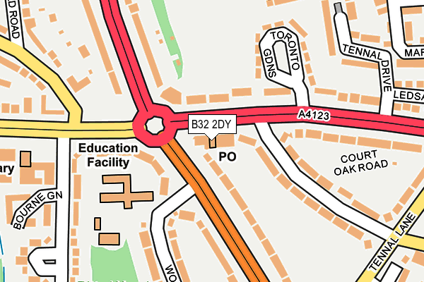 B32 2DY map - OS OpenMap – Local (Ordnance Survey)