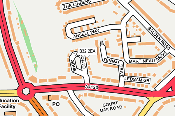 B32 2EA map - OS OpenMap – Local (Ordnance Survey)