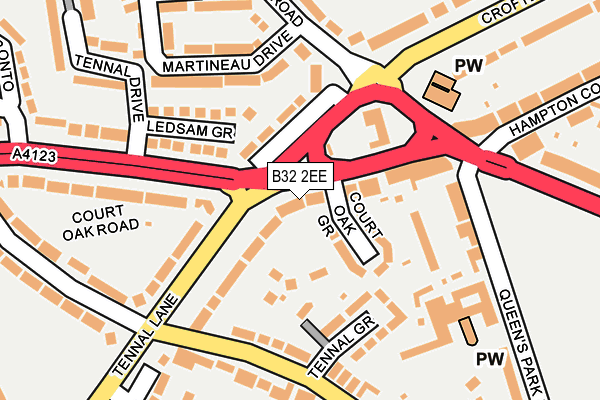 B32 2EE map - OS OpenMap – Local (Ordnance Survey)