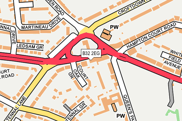 B32 2EG map - OS OpenMap – Local (Ordnance Survey)