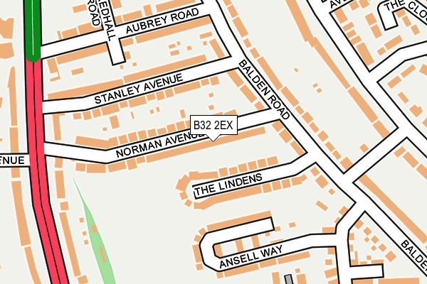 B32 2EX map - OS OpenMap – Local (Ordnance Survey)