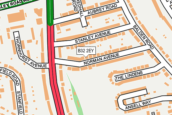 B32 2EY map - OS OpenMap – Local (Ordnance Survey)