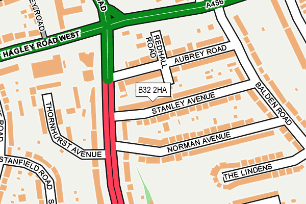 B32 2HA map - OS OpenMap – Local (Ordnance Survey)
