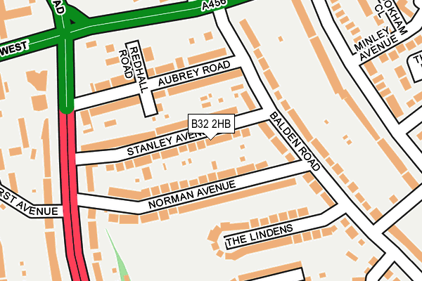 B32 2HB map - OS OpenMap – Local (Ordnance Survey)