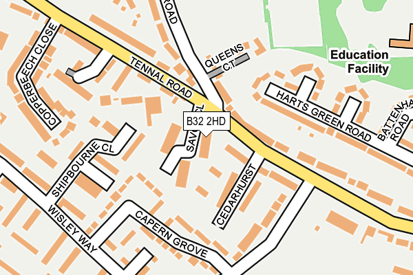 B32 2HD map - OS OpenMap – Local (Ordnance Survey)