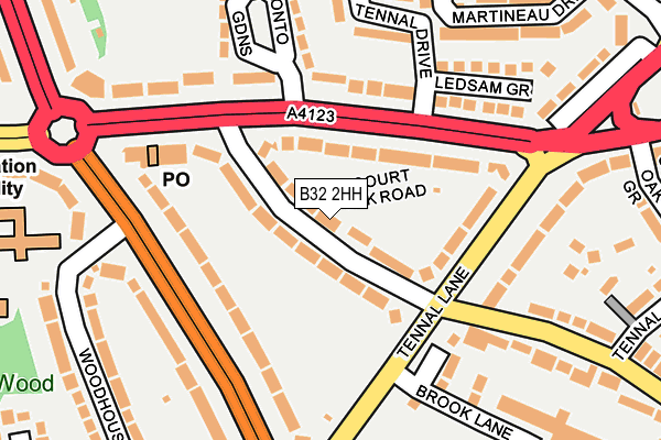 B32 2HH map - OS OpenMap – Local (Ordnance Survey)