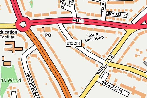 B32 2HJ map - OS OpenMap – Local (Ordnance Survey)