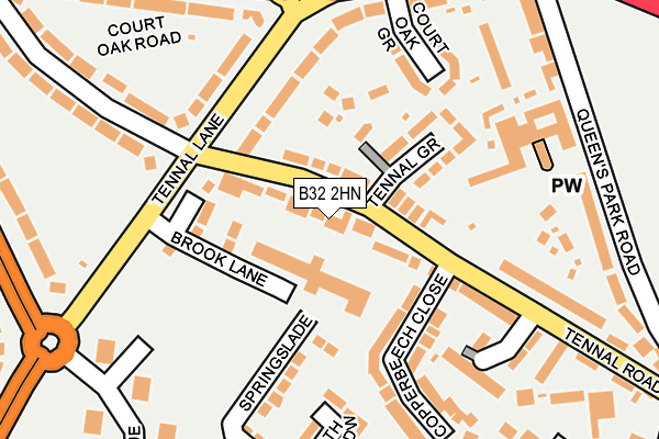 B32 2HN map - OS OpenMap – Local (Ordnance Survey)