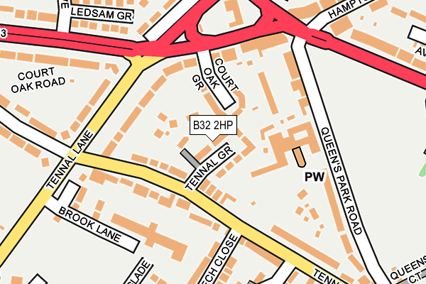 B32 2HP map - OS OpenMap – Local (Ordnance Survey)