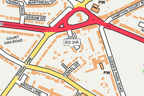 B32 2HR map - OS OpenMap – Local (Ordnance Survey)