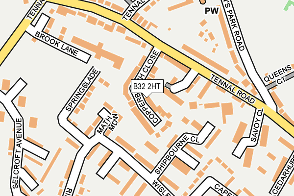 B32 2HT map - OS OpenMap – Local (Ordnance Survey)