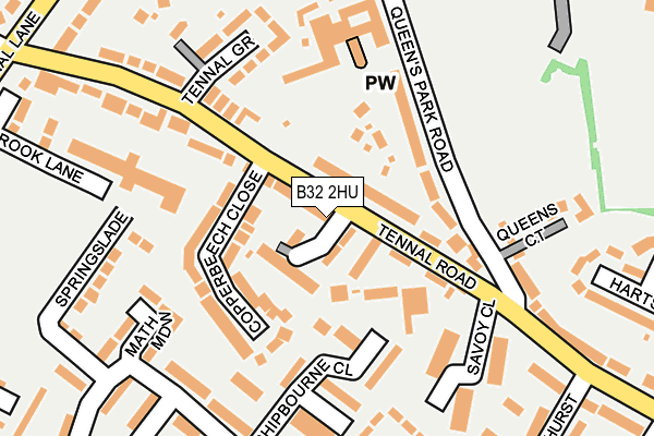 B32 2HU map - OS OpenMap – Local (Ordnance Survey)