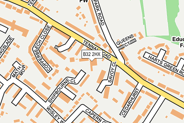 B32 2HX map - OS OpenMap – Local (Ordnance Survey)