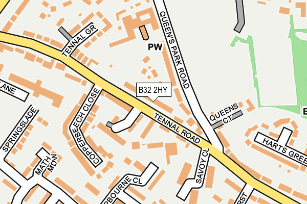 B32 2HY map - OS OpenMap – Local (Ordnance Survey)