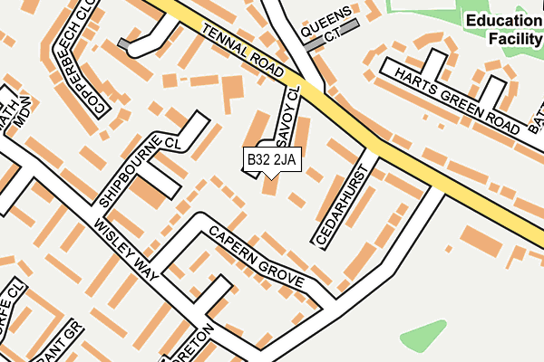 B32 2JA map - OS OpenMap – Local (Ordnance Survey)