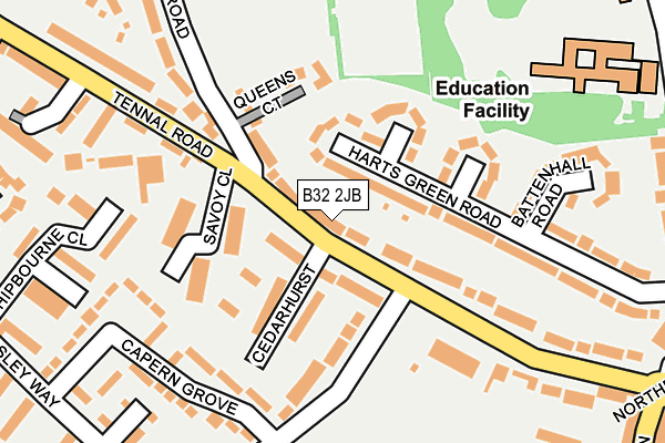 B32 2JB map - OS OpenMap – Local (Ordnance Survey)