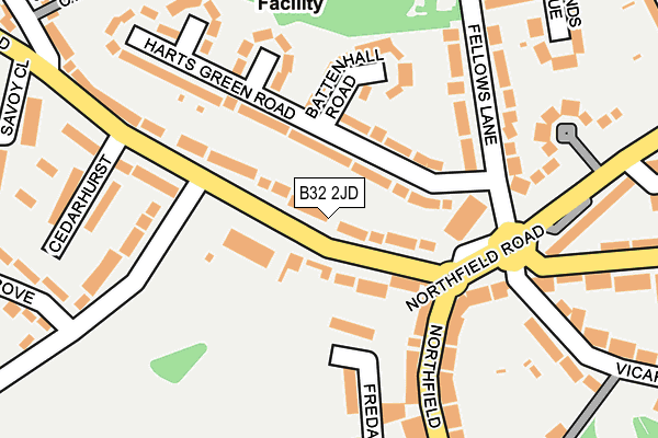 B32 2JD map - OS OpenMap – Local (Ordnance Survey)