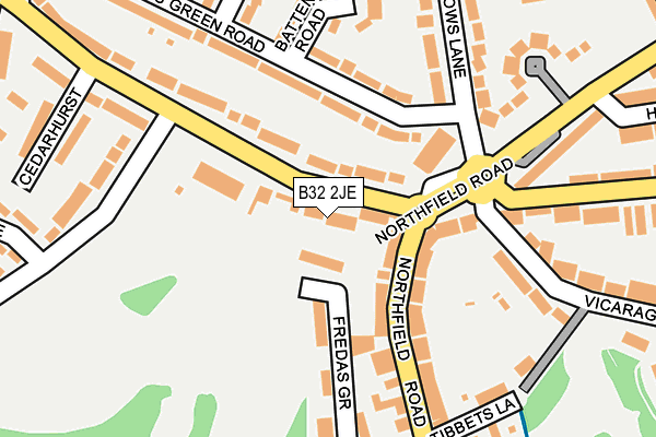 B32 2JE map - OS OpenMap – Local (Ordnance Survey)