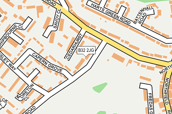 B32 2JG map - OS OpenMap – Local (Ordnance Survey)