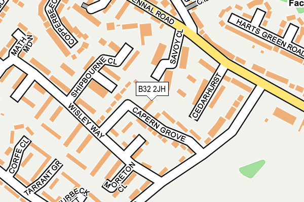 B32 2JH map - OS OpenMap – Local (Ordnance Survey)