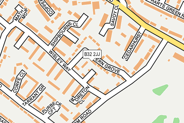 B32 2JJ map - OS OpenMap – Local (Ordnance Survey)