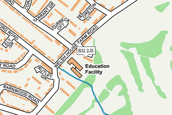 B32 2JS map - OS OpenMap – Local (Ordnance Survey)