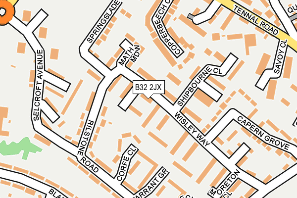 B32 2JX map - OS OpenMap – Local (Ordnance Survey)