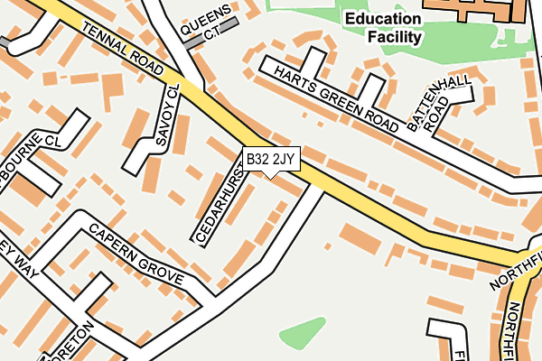 B32 2JY map - OS OpenMap – Local (Ordnance Survey)