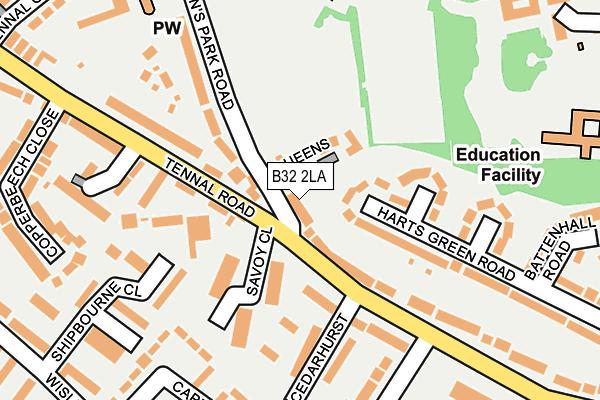 B32 2LA map - OS OpenMap – Local (Ordnance Survey)