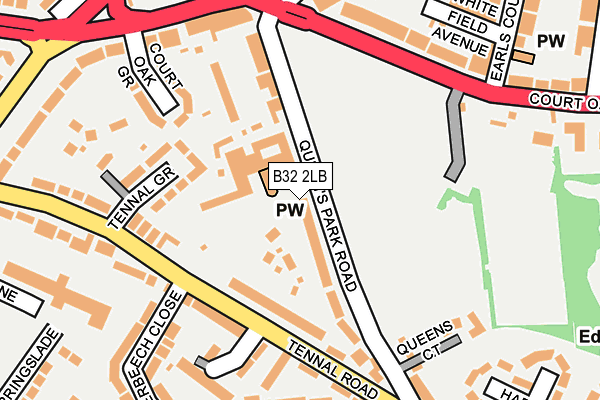 B32 2LB map - OS OpenMap – Local (Ordnance Survey)