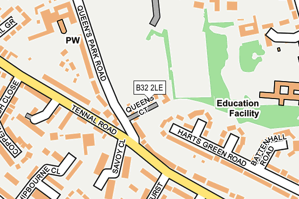 B32 2LE map - OS OpenMap – Local (Ordnance Survey)