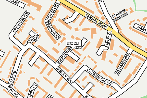 B32 2LH map - OS OpenMap – Local (Ordnance Survey)