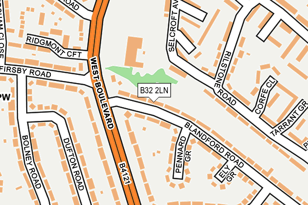 B32 2LN map - OS OpenMap – Local (Ordnance Survey)