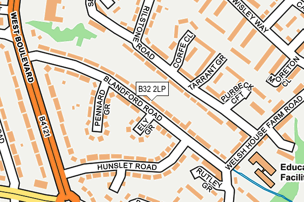 B32 2LP map - OS OpenMap – Local (Ordnance Survey)