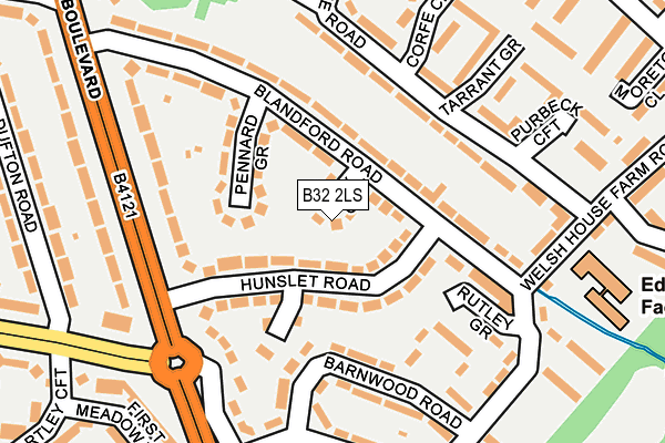B32 2LS map - OS OpenMap – Local (Ordnance Survey)