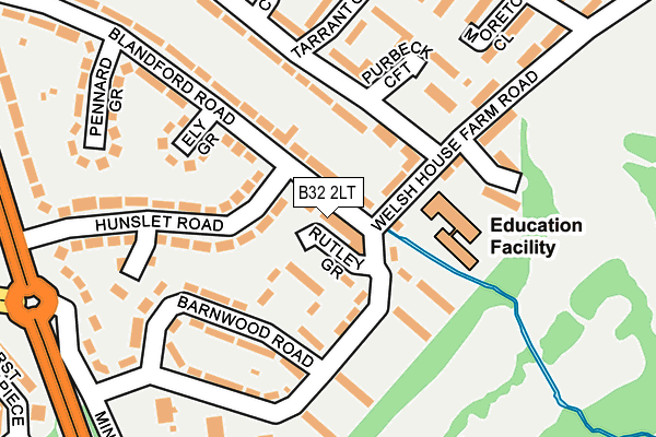 B32 2LT map - OS OpenMap – Local (Ordnance Survey)