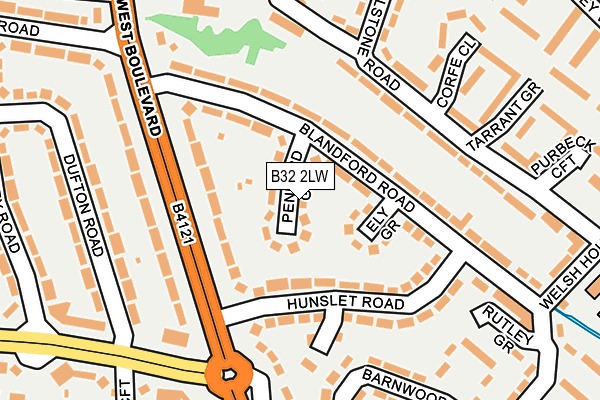 B32 2LW map - OS OpenMap – Local (Ordnance Survey)