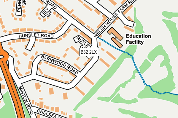 B32 2LX map - OS OpenMap – Local (Ordnance Survey)