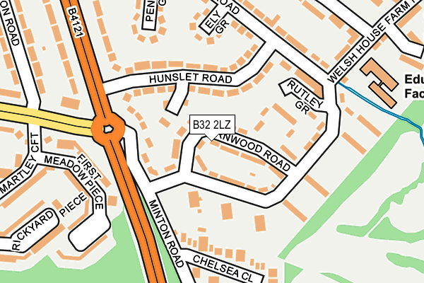 B32 2LZ map - OS OpenMap – Local (Ordnance Survey)