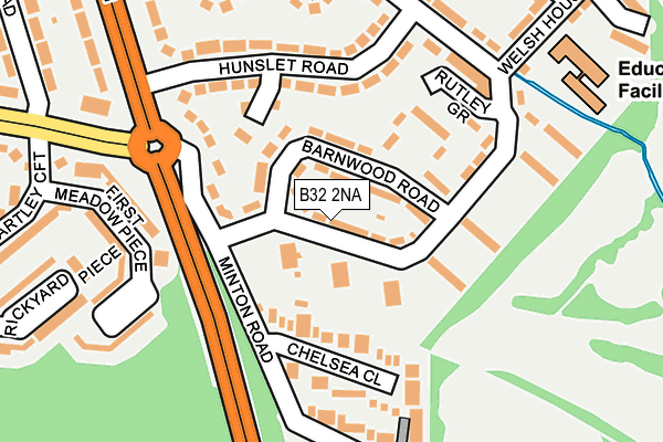 B32 2NA map - OS OpenMap – Local (Ordnance Survey)