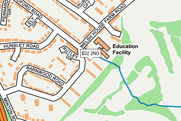 B32 2NG map - OS OpenMap – Local (Ordnance Survey)