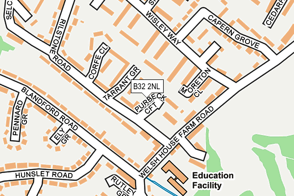 B32 2NL map - OS OpenMap – Local (Ordnance Survey)