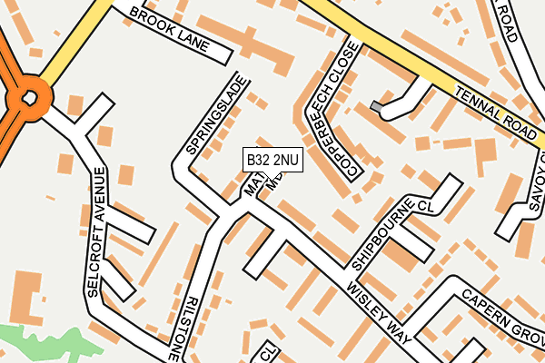B32 2NU map - OS OpenMap – Local (Ordnance Survey)