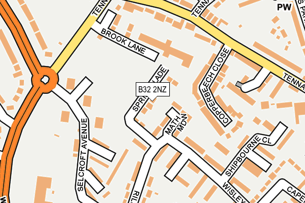 B32 2NZ map - OS OpenMap – Local (Ordnance Survey)