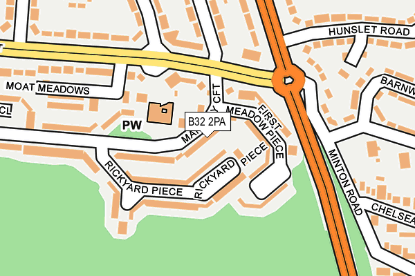 B32 2PA map - OS OpenMap – Local (Ordnance Survey)