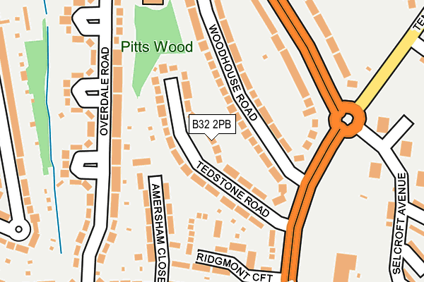 B32 2PB map - OS OpenMap – Local (Ordnance Survey)